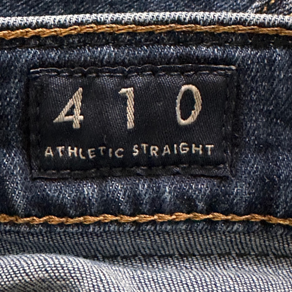 Lucky Brand 410 Athletic Straight Jeans Mens 34x29 Dark Wash Blue Denim Stretch - Picture 8 of 12